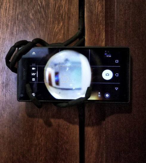 Improvised Door Peephole Smartphone Security Hack