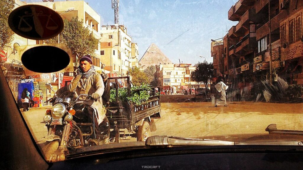 Driving in Giza, Egypt